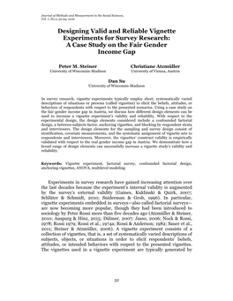 Designing Valid and Reliable Vignette Experiments for Survey Research: a Case Study on the Fair Gender Income Gap