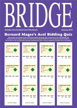 Bernard Magee's Acol Bidding Quiz