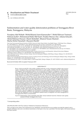 Sedimentation and Water Quality Deterioration Problems at Terengganu River Basin, Terengganu, Malaysia