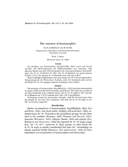 The Structure of Hemimorphite