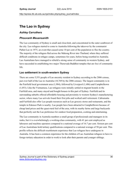 The Lao in Sydney