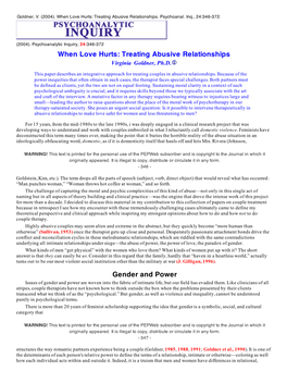 When Love Hurts: Treating Abusive Relationships