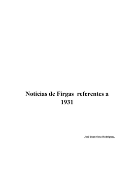 Noticias De Firgas Referentes a 1931