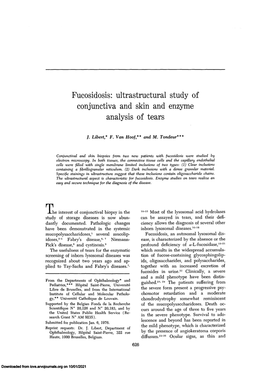 Fucosidosis: Ultrastructural Study of Conjunctiva and Skin and Enzyme Analysis of Tears