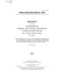 United States/Cnmi Political Union