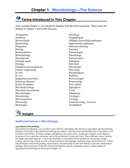 Chapter 1 Microbiology—The Science