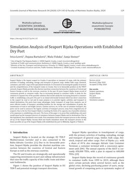 Simulation Analysis of Seaport Rijeka Operations with Established Dry Port