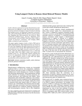 Using Lamport Clocks to Reason About Relaxed Memory Models