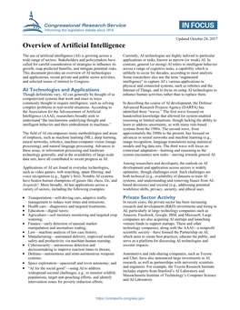 Overview of Artificial Intelligence