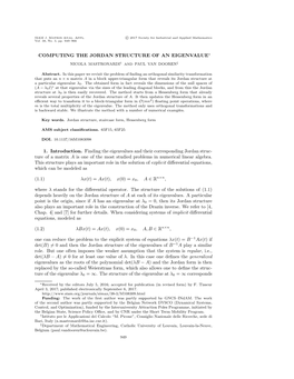 Computing the Jordan Structure of an Eigenvalue∗