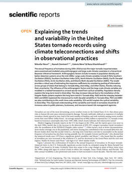 Explaining the Trends and Variability in the United States Tornado Records