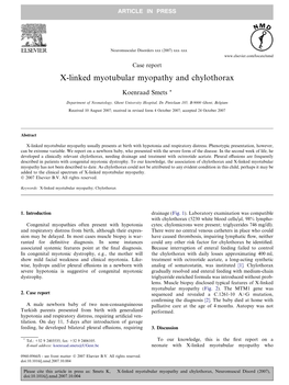 X-Linked Myotubular Myopathy and Chylothorax