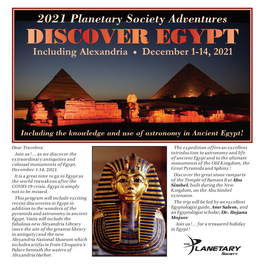 DISCOVER EGYPT Including Alexandria • December 1-14, 2021
