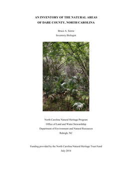 An Inventory of the Natural Areas of Dare County, North Carolina