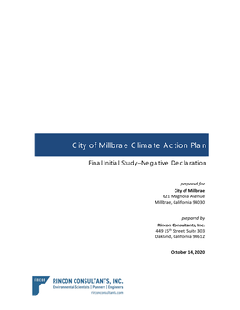 City of Millbrae Climate Action Plan