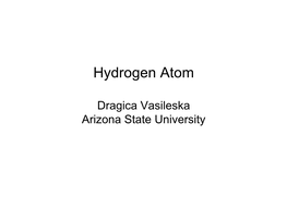 Importance of Hydrogen Atom