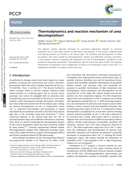 Thermodynamics and Reaction Mechanism of Urea Decomposition† Cite This: Phys