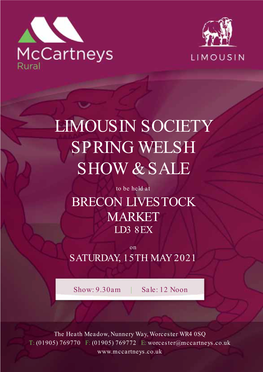Limousin Society Spring Welsh Show & Sale