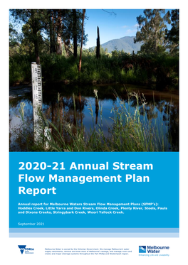 2019-20 Annual Stream Flow Management Plan Report