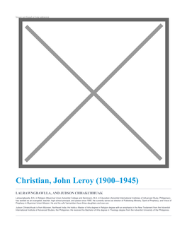 Christian, John Leroy (1900–1945)
