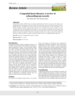 Review Article Congenital Heart Diseases