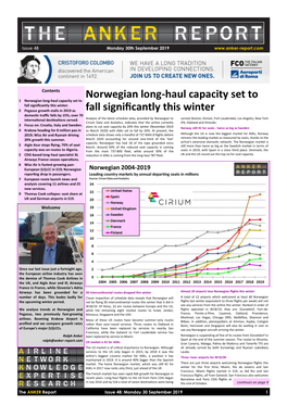 Norwegian Long-Haul Capacity Set to Fall Significantly This Winter