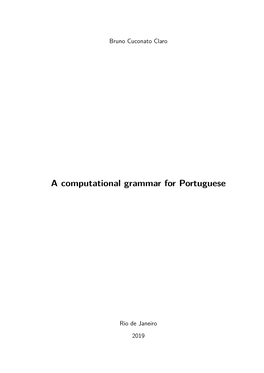 A Computational Grammar for Portuguese
