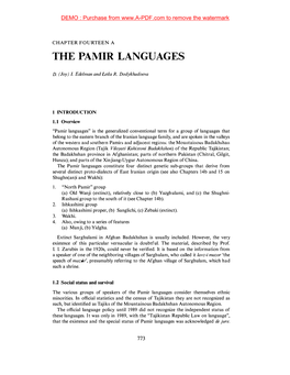 The Pamir Languages