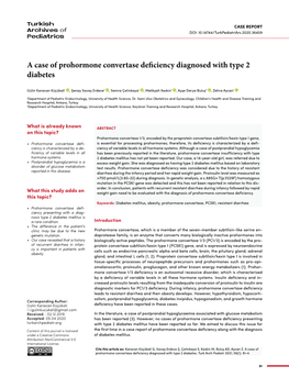 A Case of Prohormone Convertase Deficiency Diagnosed with Type 2 Diabetes