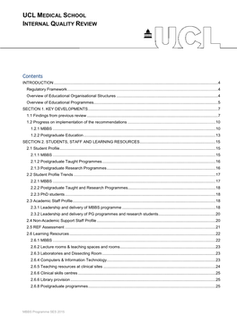 Ucl Medical School Internal Quality Review