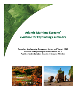 Atlantic Maritime Ecozone+: Evidence for Key Findings