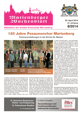 8/2014 120 Jahre Posaunenchor Marienberg Festveranstaltungen in Der Kirche St