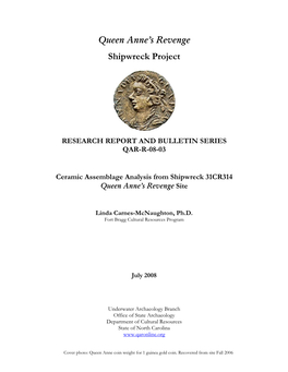 Ceramic Assemblage Analysis from Shipwreck 31CR314 Queen Anne’S Revenge Site