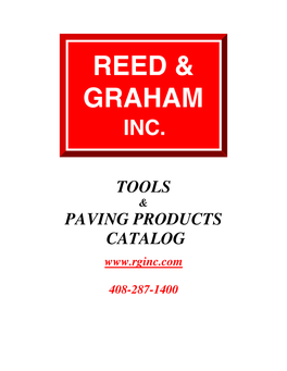 Tools Paving Products Catalog