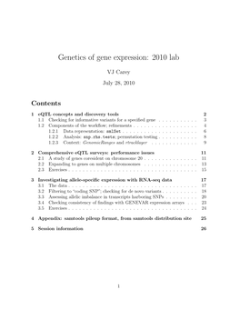 Genetics of Gene Expression: 2010 Lab