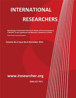 International Researcher Volume No.2 Issue No4. December 2013 INTERNATIONALINTERNATIONAL RESEARCHERSRESEARCHERS