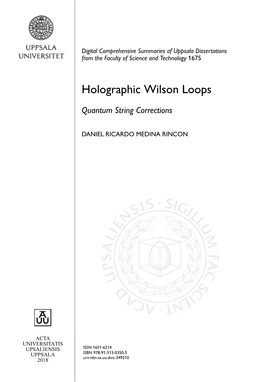 Holographic Wilson Loops