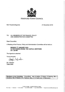 Hertford Town Council Internal Audit Report