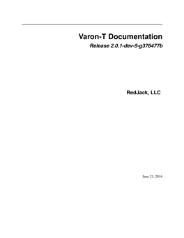 Varon-T Documentation Release 2.0.1-Dev-5-G376477b