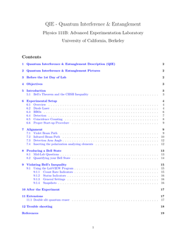 Quantum Interference & Entanglement