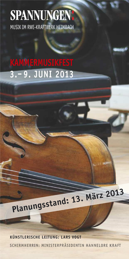 Kammermusikfest 3.–9. Juni 2013