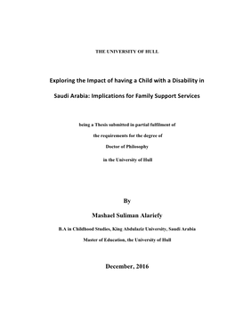 Exploring the Impact of Having a Child with a Disability in Saudi Arabia