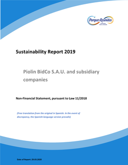 Piolin Bidco Sustainability Report 2019