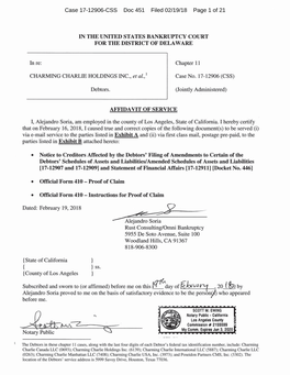 Case 17-12906-CSS Doc 451 Filed 02/19/18 Page 1 of 21