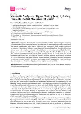 Kinematic Analysis of Figure Skating Jump by Using Wearable Inertial Measurement Units †