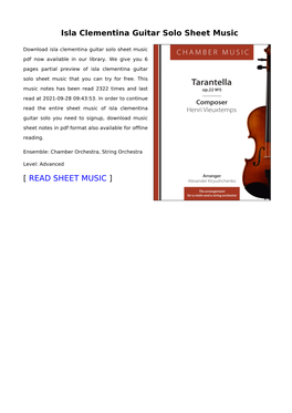 Isla Clementina Guitar Solo Sheet Music