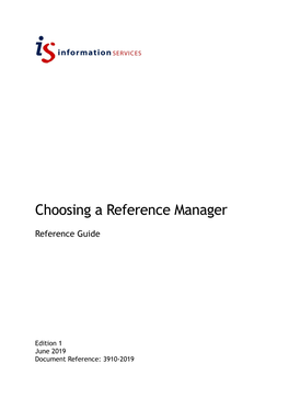 Choosing a Reference Manager