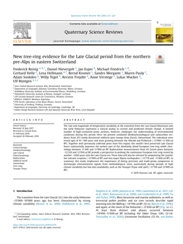 New Tree-Ring Evidence for the Late Glacial Period from the Northern Pre-Alps in Eastern Switzerland