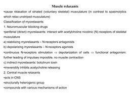 Muscle Relaxants