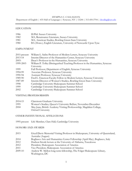 Dympna Callaghan's CV